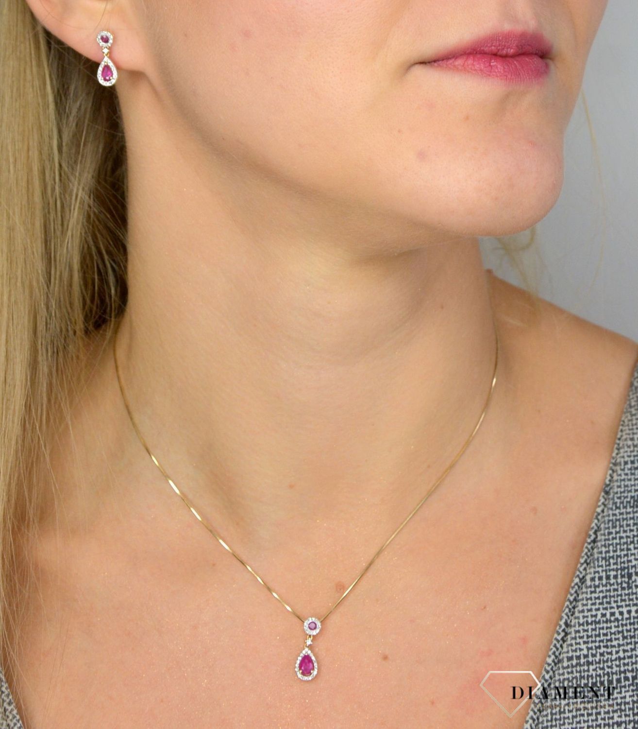 Kolczyki złote DIAMENT rubin, diamenty 60027072 HSI.jpg